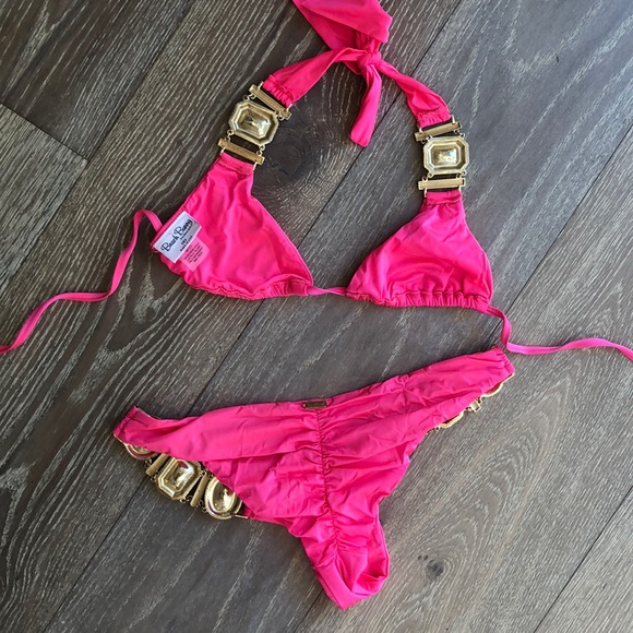 Beach Bunny Swim Rare Pink Beach Bunny Jeweled Bikini Poshmark